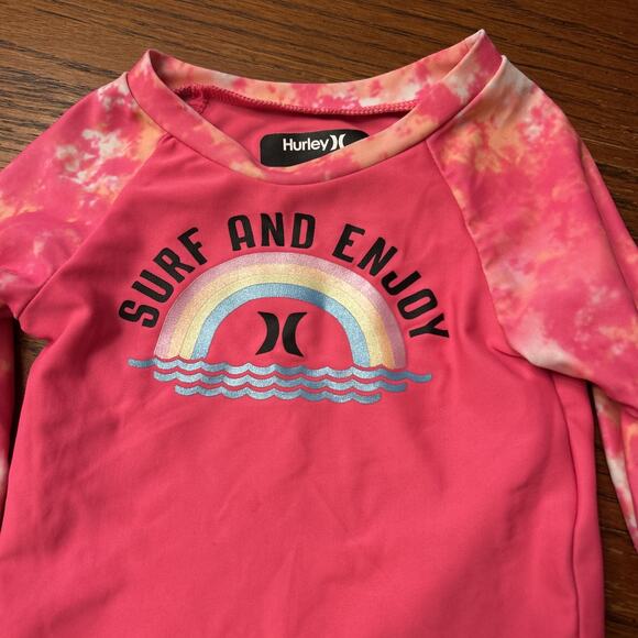 Hurley Swim Shirt Size 12M Girls Baby Infant longsleeve Sun Block UPF 50 (4) - Picture 2 of 7